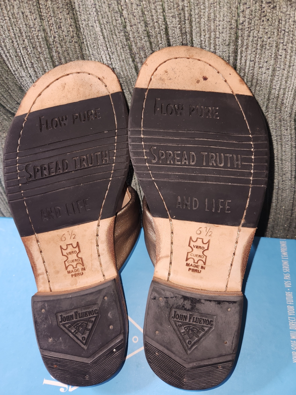 🍉John Fluevog Rivers Heart Tambo Slide Sandals With Box - Picture 5 of 7
